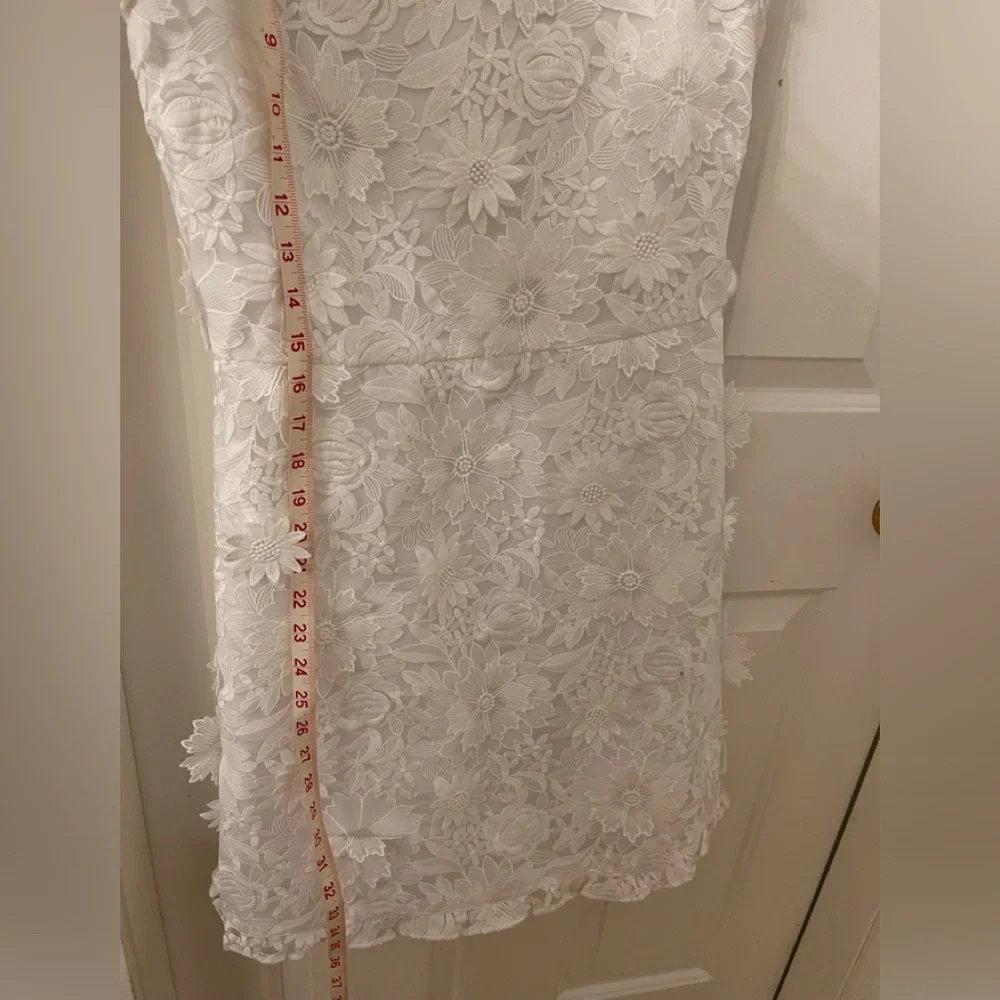J. Crew White Floral Lace Mini Dress - Picture 8 of 9